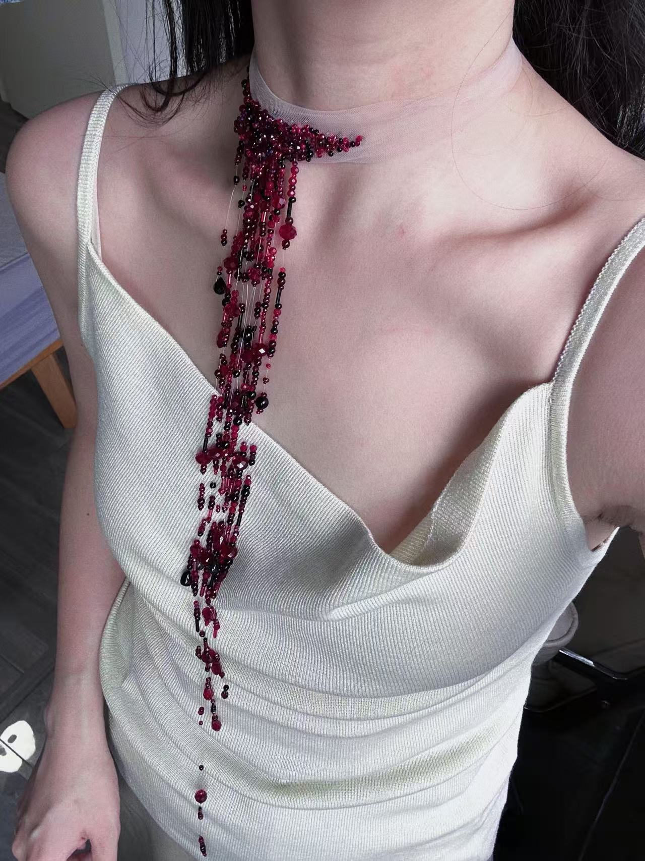 DIY  Vampire Bride Wound Choker/ Blooddrop Necklace