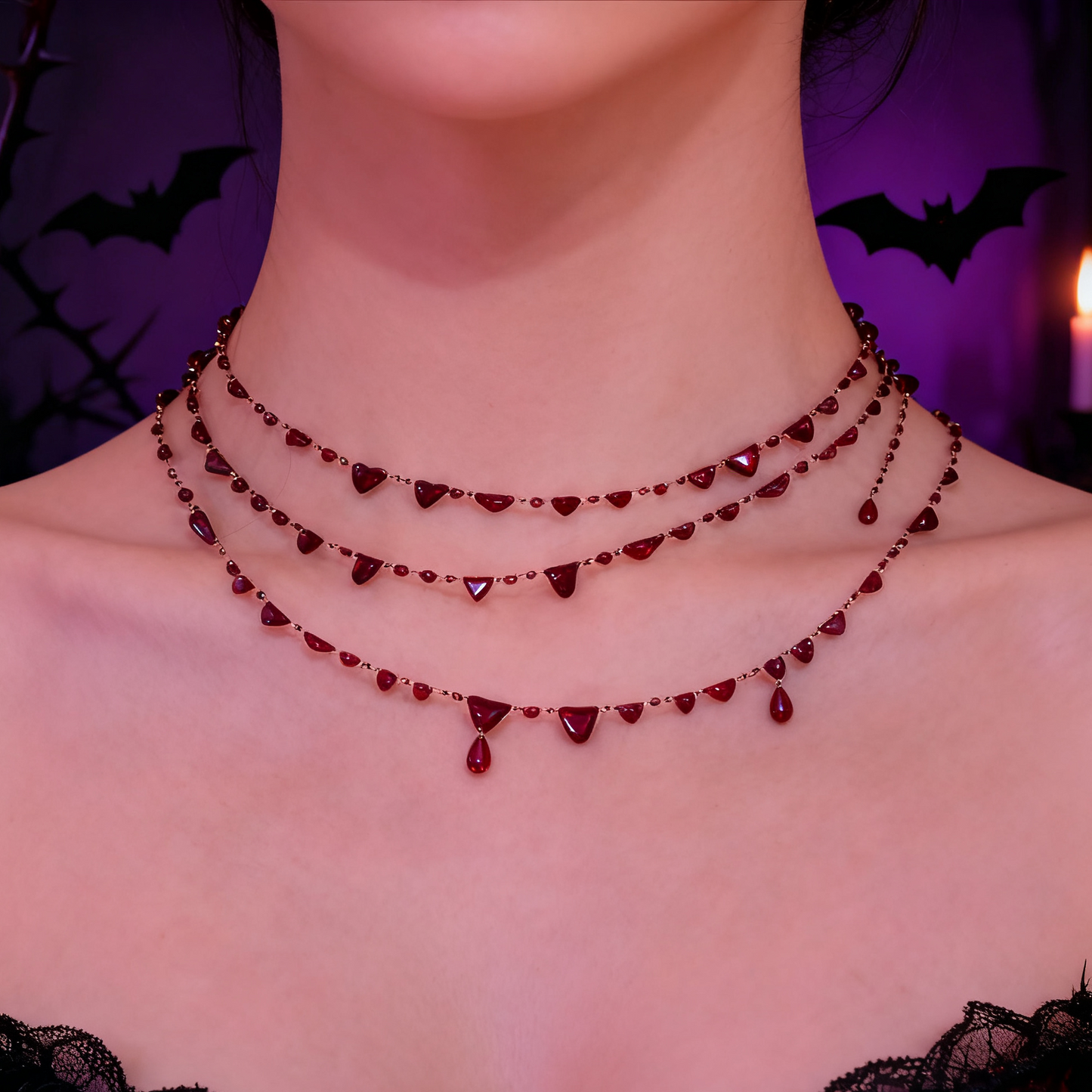 Crimson Duo Chain Bracelet